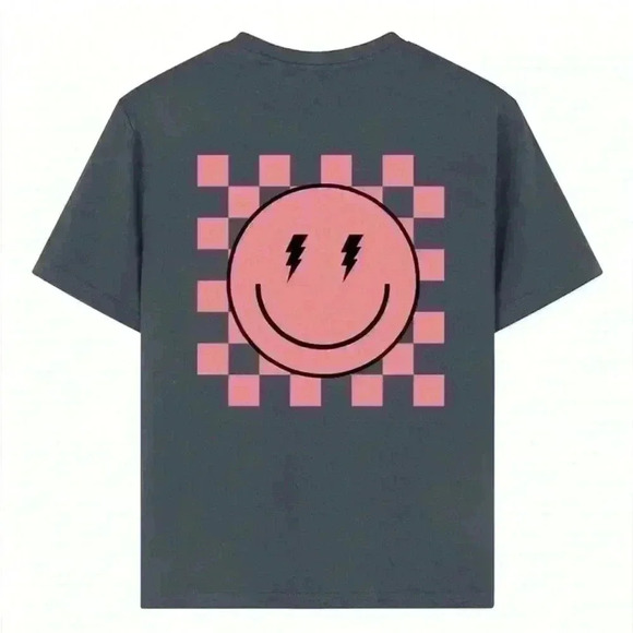 Gray smiley face t shirt - Picture 2 of 4